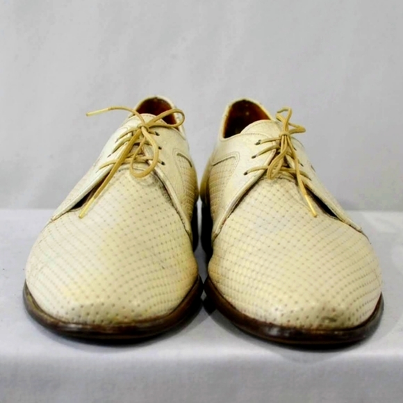 Spectacular DACK's Made in Canada White Perforated Leather Lace Up Derby 10.5 F - Picture 2 of 12